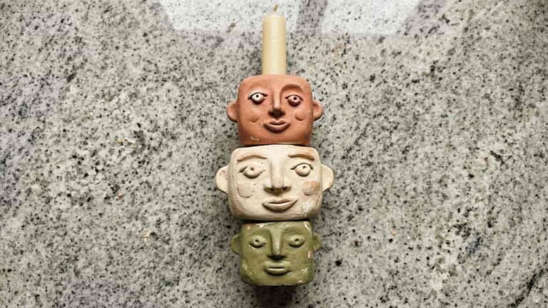 DIY Totem Stacked Taper Candle Holder Ideas - featured