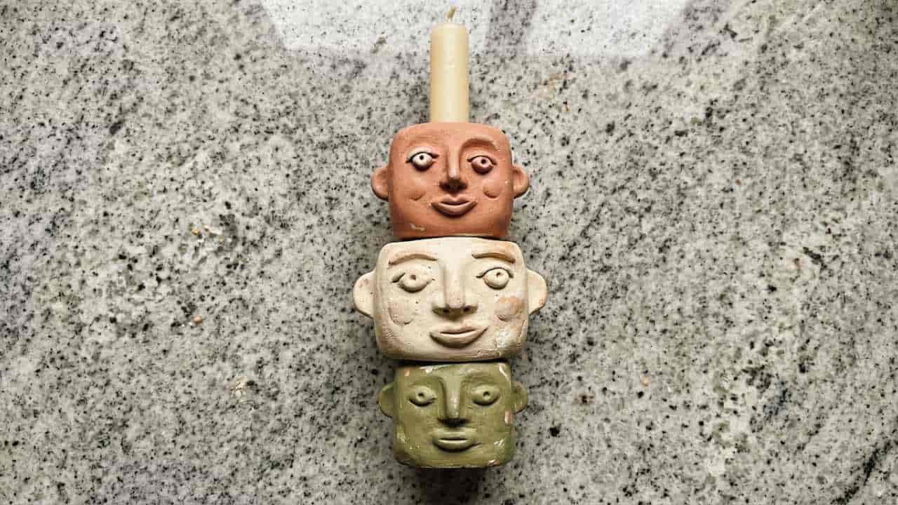 DIY Totem Stacked Taper Candle Holder Ideas - featured