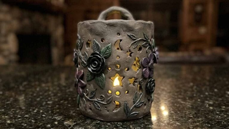 Witchy Clay Lantern Craft - featured