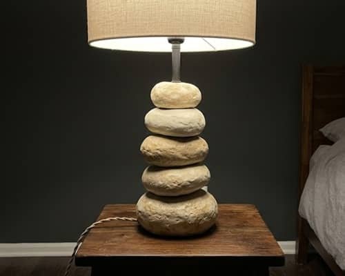 1. Sculpted Pebble Stack Lamp Base