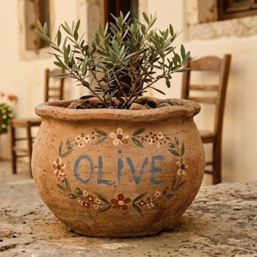 10. Flower Typography Mediterranean Pot