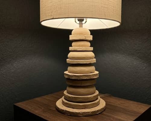 10. Stacked Disc Clay Lamp Base