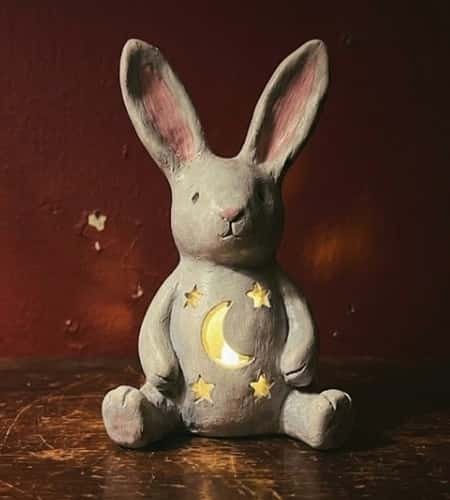 11. Bunny Moonlight Clay Lamp