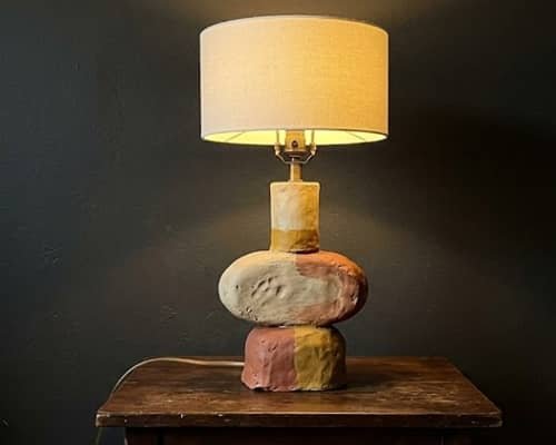 12. Chunky Totem Clay Lamp Base