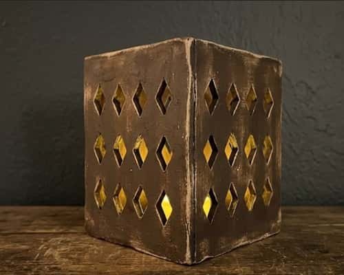 2. Geometric Diamond Cutout Lantern
