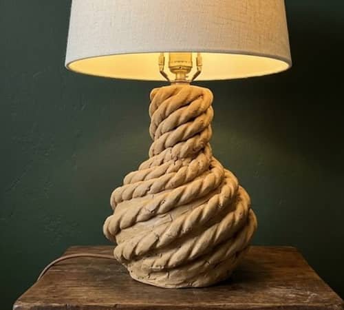 2. Twisted Rope Clay Lamp Base
