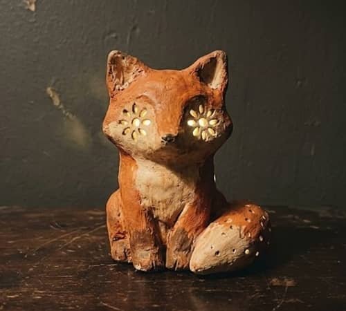 3. Fox-Shaped Clay Night Light