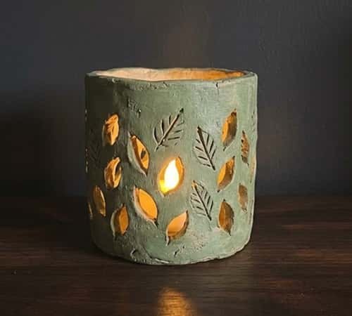 3. Leaf-Pierced Clay Lantern