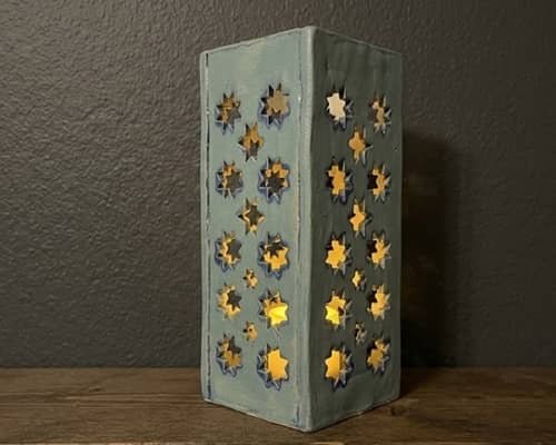 3. Moroccan-Inspired Star Slab Lantern