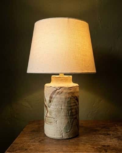 4. Textured Stoneware-Inspired Lamp Base