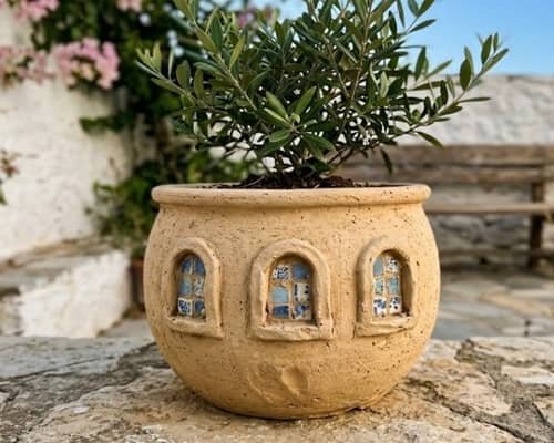 5. Arched Window Relief Clay Pot