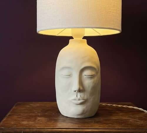 6. Minimal Face Sculpture Lamp Base