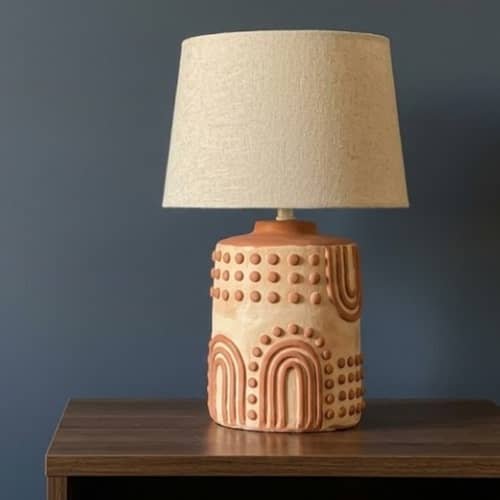 7. Clay Arch-and-Dot Lamp Base