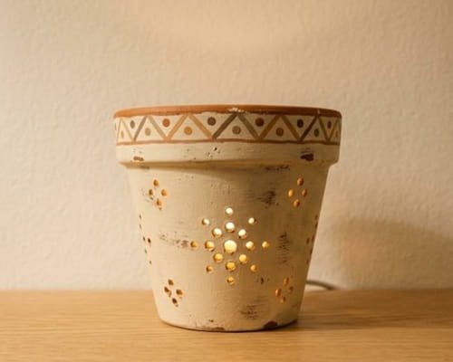 7. Repurposed Clay Pot Lamp