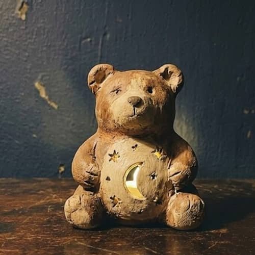 8. Bear Cub Clay Night Lamp