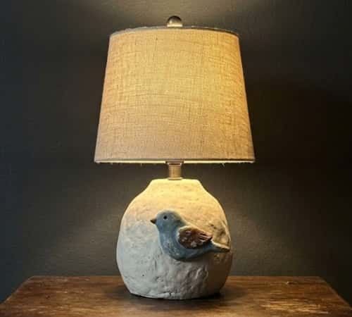 8. Little Bird Clay Lamp Base