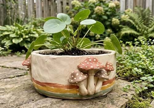 9. Mushroom Arch Clay Planter